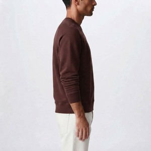 Tendance du moment : Sweat-shirt unisexe bordeaux à col rond, coupe classique, tricoté 100% coton, pull décontracté brodé style Hip Hop - Product Image 3