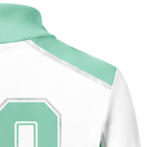 Maillot de cheerleading sublimé vert menthe et blanc à manches longues – Tenue de sport athlétique pour l'entraînement, la pratique et la compétition - Product Image 6