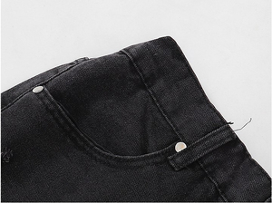 Shorts en jean stretch taille mi-haute pour femme, personnalisés OEM, avec diamants, style sportif et festif, 100 % coton, vente en gros - Product Image 2