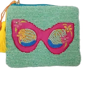 Luxury Beaded Coin <b>Purse</b> With Seed Beads Embroidery Design Custom Seed Beads Embroidered Coin Pouch With Zipper Style - Product Image 4
