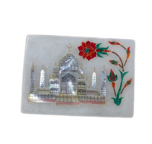 ฝาปิดกล่องทรงกลมฝังหินอ่อนงานฝีมือ ผู้ผลิตจากอินเดีย แกะสลักด้วยมือ หินอาเกต ลวดลายสลัก ของที่ระลึก เดลี ของโบราณ - Product Image 4