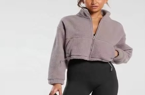 Chaqueta de mujer con logotipo personalizado ropa de calle de moda transpirable de gran tamaño Sherpa con mangas más nuevas y elegantes cuello vuelto impermeable - Product Image 5