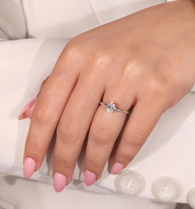 Anillo de Compromiso de Moda VBSR-75 de Oro de 14K, Anillo de Diamantes Solitario de 8.5 x 6.5 mm, Corte Ovalado, 1.5CT, CVD HPHT, Color E, VS, Anillo de Diamantes de Laboratorio - Product Image 5