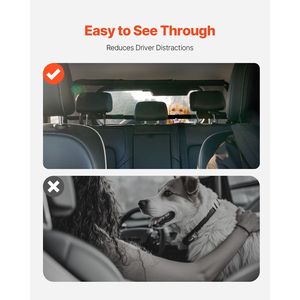 "Universal Dog Car Barrier 46" Wide <b>Cargo</b> Area Divider with See-Through Net Mesh Pet Backseat <b>Cover</b>" - Product Image 4