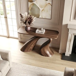 Custom Handcraft Sculptural Wooden <b>Console</b> <b>Table</b> Modern Entryway <b>Table</b> for Hotel and Commercial Interior Projects - Product Image 2