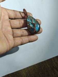 Pendentif Arbre de Vie en Jaspe Fait Main, Enroulé de Fil de Cuivre, Pierre Naturelle Ovale, Bijou de Guérison - Product Image 5