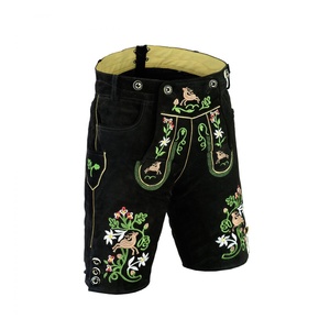 Shorts bavarois traditionnels brodés en cuir véritable pour homme, coupe classique, respirants et uniques - Product Image 3