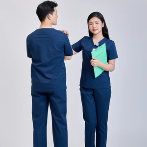 FMF Men's Hospital Use Needle Detection Vietnam Made Polyester Knitted Medical <b>Scrub</b> <b>Set</b> - Product Image 1