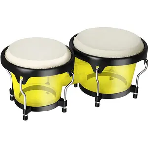 Bongo 드럼 세트 어린이 초보자, 천연 성인 Bongos 튜닝 렌치, 투명 Bongo 드럼