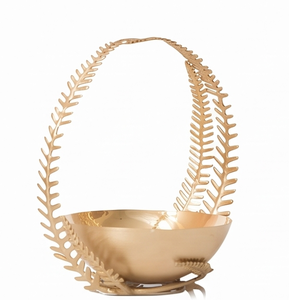 Premium Handmade <b>Metal</b> <b>Bowl</b> With Leaf Design Polished Gold Finish Glam Decorative Centerpiece For Wedding Or Home Display - Product Image 5