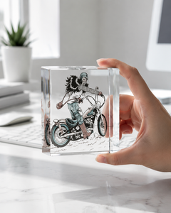 High-Clarity Solid <b>Acrylic</b> <b>Block</b> Base for Retail Countertop Product Display with Personalized Logo - Product Image 5