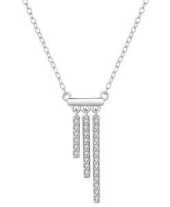 Collana pendente asimmetrica con diamante 18 "(1/5 ct. T. w.) in argento Sterling | Macacy's - Product Image 1