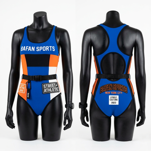 High Quality 210 GSM Poly Spandex Swimwear Black Multicolor Graphic One Piece With Side Panel Custom Logo women for <b>Bathing</b> Suit - Product Image 4