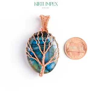 Hot Seller Dropship Copper Wire Wrapped Tree Of Life Wholesale Vintage Jewelry Healing European Design Pendant