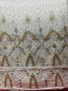 Ropa Elegante de Alta Calidad con Bordado de Perlas y Pedrería, Estilo Oriente Medio, Material de Seda Ecológica - Product Image 3