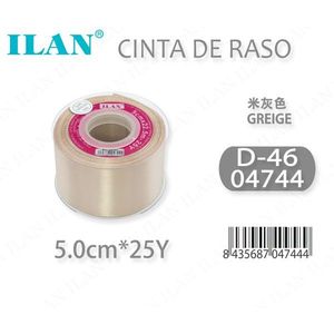 Cinta de Raso Ilan de 5.0cm, 25 Yardas, Color Gris D-46 - Product Image 3