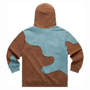 Sweat-shirt à capuche patchwork pour homme, coton lourd de qualité supérieure, coupe oversize, style streetwear, couleurs contrastées - Product Image 5