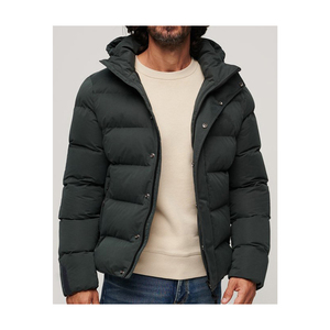 Customizable Lightweight Stand Puffer <b>Jacket</b> for <b>Men</b> Women <b>Long</b> Sleeve Zip-up Breathable Canvas Hooded High Street Winter Wear - Product Image 2