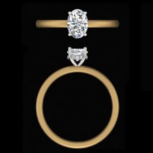 Anillo de Compromiso Clásico con Diamante Ovalado de 1.04 Quilates, Banda Lisa de Oro Amarillo de 14k/18k para Mujer, Joyería Nupcial - Product Image 3