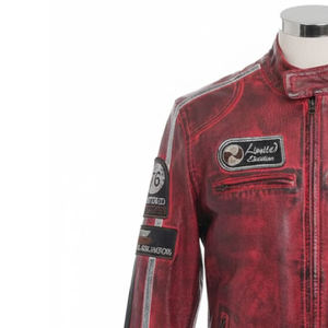 เสื้อแจ็คเก็ตหนังสไตล์วินเทจสำหรับผู้ชาย รุ่นใหม่ล่าสุดสำหรับฤดูใบไม้ผลิและฤดูใบไม้ร่วง ดีไซน์กระเป๋าเก๋ไก๋ แฟชั่นเสื้อแจ็คเก็ตหนัง - Product Image 5