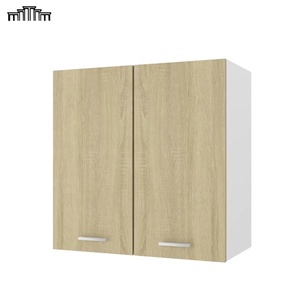 Moderno apartamento gabinete muebles al por mayor MDF melamina/Pintura/PET doble panel plano puertas cocina montado en la pared gabinetes superiores - Product Image 2