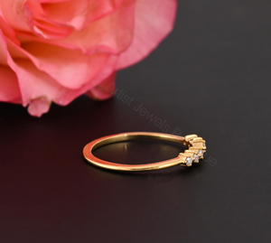 Open Diamond <b>Ring</b> 0.15 Ct Natural Diamonds Adjustable Gold <b>Ring</b> Minimal Cluster <b>Ring</b> <b>Dainty</b> Everyday Jewelry Gift for Her - Product Image 4