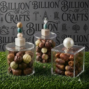 Pot de rangement artisanal en acrylique et plexiglas transparent pour desserts, chocolats, fruits secs, dattes – Cadeau décoratif - Product Image 5