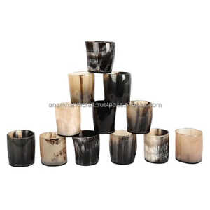 แก้วน้ำรูปหมีวินเทจสุดหรู งานฝีมือทำจากเขาสัตว์ธรรมชาติ แกะสลักสไตล์สัตว์โบราณ เหมาะสำหรับธุรกิจ - Product Image 1