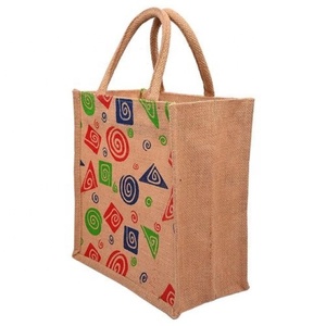 Sac en jute à poignée en canne personnalisé sacs fourre-tout personnalisés à la mode grand sac fourre-tout à deux compartiments au minimum - Product Image 3