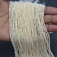 Perles rondes en forme de pomme de terre en perles d'eau douce naturelles blanches de 2 mm 3 mm, perles d'eau douce authentiques pour la fabrication de bracelets et de colliers