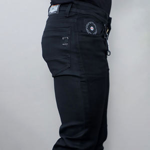 Jeans noirs extensibles pour hommes Gex, taille mi-haute, nouveau style, vente en gros sur mesure - Product Image 3