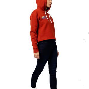 Sudadera con capucha corta deportiva personalizada para mujer, sudadera con capucha corta de forro polar lisa para gimnasio, venta al por mayor - Product Image 6