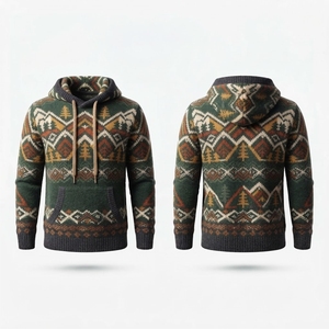 Wholesale Custom Knitted 100% Cotton Hoodie OEM Blank Heavy <b>Fabric</b> <b>Waterproof</b> Pocket Drop Shoulder Pullover Casual Sweatshirt - Product Image 4