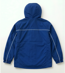 Veste imperméable à capuche bleue pour homme, décontractée, en polyester enduit PU, coupe classique, pour l'automne - Product Image 2