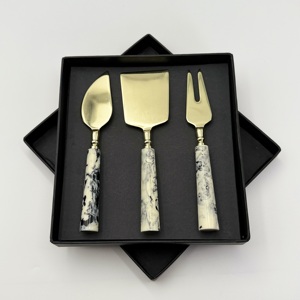 ชุดอุปกรณ์ตัดเค้กแต่งงานสแตนเลส พร้อมที่ปาดเนย มีดตัดชีส ด้ามเรซิ่น ชุดอุปกรณ์ตัดชีส - Product Image 1