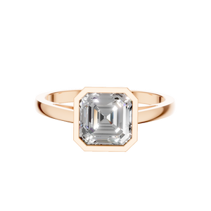 Elegant <b>Emerald</b> Cut Moissanite <b>Ring</b> Prong Setting Rhodium Plated 925 Sterling <b>Silver</b> Unisex Engagement Wedding Anniversary - Product Image 5