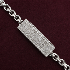 Bracelet personnalisé en argent sterling 925 avec gravure de nom, cadeau de bijoux pour femmes et hommes, fait main, nouveau diamant - Product Image 5
