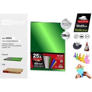 กระดาษแข็งสีเขียวเมทัลลิก 50x65 ซม. สำหรับงานประดิษฐ์กระดาษ - Product Image 1