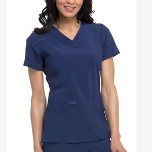 Unisex V-Neck Stretch Short Sleeve Nursing Scrub Set Polyester/Cotton Woven Fabric Hospital Scrub - Product Image 4