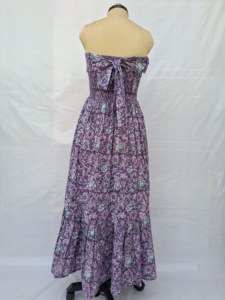 Strapless Gothic Sweet Floral Print Formal Maxi <b>Dress</b> <b>Elastic</b> Waist Pleated Loose Fit Casual Summer Viscose Polyester Woven - Product Image 3