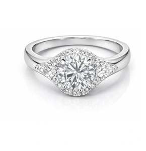 Anillo Solitario Clásico de Plata con Moissanita, Piedra Central Redonda Brillante, Elegante Joyería Fina de Compromiso para Mujer con Caja de Regalo - Product Image 2