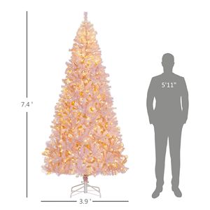 Albero di Natale Pre-Illuminato Alto 2,3 m con 500 Luci LED Bianco Caldo e 1346 Punte - Albero Artificiale Innevato per Decorazioni Festive - Product Image 3