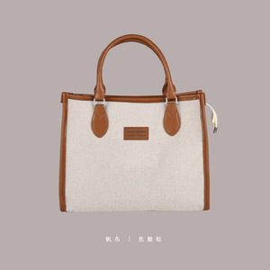 Custom-designed <b>canvas</b> <b>tote</b> bags, designer women's leather-handled <b>tote</b> bags, luxury <b>tote</b> bags - Product Image 3