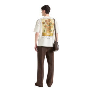 <b>Men</b> O Neck Short Sleeve T <b>Shirt</b> <b>Sunflower</b> Back Graphic Front Text Print Relaxed Fit Wholesale Custom OEM Cotton Jersey Tee <b>Shirt</b> - Product Image 2
