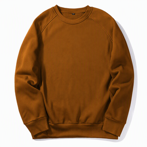Men's <b>Black</b> Cotton Crew Neck Sweatshirt Raglan Sleeve Regular Fit Casual Pullover Autumn Knitted Solid Color - Product Image 2