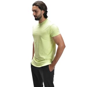 T-shirt vert lime pour homme, col rond, manches courtes, couleur unie, décontracté, léger, coupe ajustée, basique, pour tous les jours, été - Product Image 5