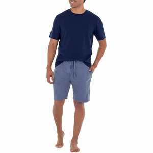 Ensemble T-shirt et short confortable pour homme, en tissu doux, tenue décontractée pour la maison, style pyjama deux pièces pour l'été - Product Image 4