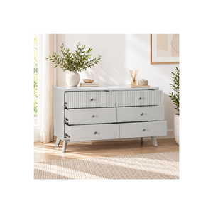 Cómoda de madera de pino EVEREST Collection con 6 cajones, tamaño y acabado personalizados, mueble de almacenamiento moderno para dormitorio - Product Image 1