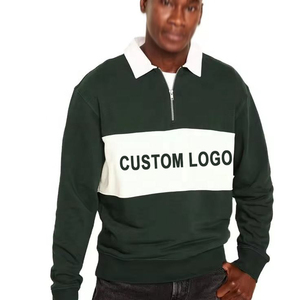 Maillot de rugby personnalisé pour homme, style streetwear, manches longues, demi-zip, respirant, polyester/coton, haute qualité - Product Image 1