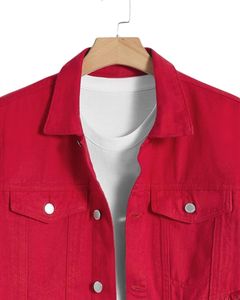Veste en jean décontractée Mukhab pour homme – Collection automne, respirante, imperméable, réversible, coupe classique, effet vieilli, 100 % denim - Product Image 6